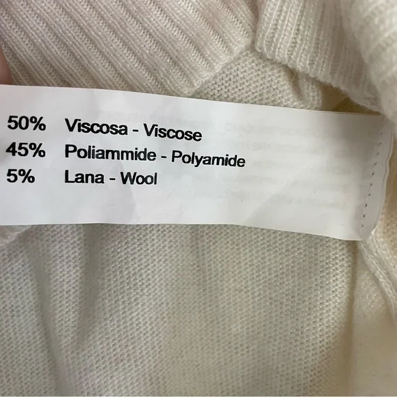 Subdued Made in Italy Rainbow Cream Long Sleeve Crew Neck Sweater Womens Size S - Picture 6 of 7